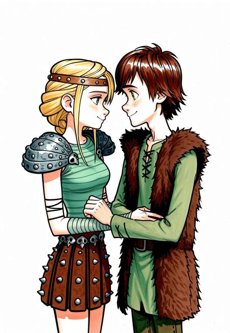 Commission: Astrid x Hiccup Illustrious
