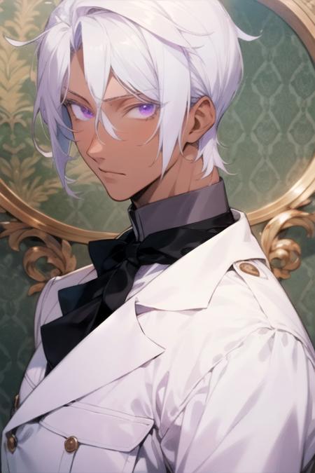 noe_archiviste white hair purple eyes