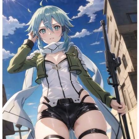 Sinon, anime, masterpiece, best quality