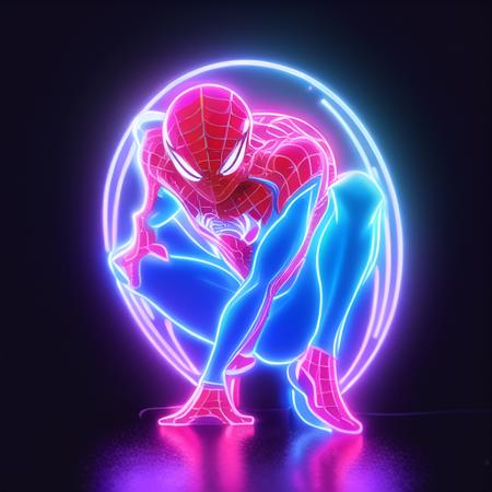 Spider Man,neon light,neon sign,neon,LED 
masterpiece, high resolution, octance 4k, high detail  <lora:nihongdeng (1):1>, masterpiece,best,quality