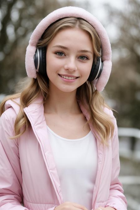<comment:SUBJECT:0>
photograph of a 18 year old german girl, blonde, very attractive,
<comment:DESCRIPTOR:0>
long lashes, petite, cute,
<comment:HAIR:0>
long hair, curly hair,
<comment:FACE:0>
beautiful face, petite face, youthful face, cute face, nice joyful smile, excited gaze,
flushed cheeks, nices contoured youthful cheeks, beautiful nose, perfect nose,
small nose,
<comment:EYES:0>
green eyes, perfect round eyes, realistic fine detailed eyes, hyper beautiful eyes,
absolute stunning eyes,
<comment:BODY:0>
small body, petite body, medium breasts,
<comment:CLOTHES:0>
(((wearing a open pink down winter jacket with white fleece))), (((wearing pink headphones))), waering a white tank top, pastel blue denim jeans, nice styled clothes,
<comment:MEDIA:0>
in winter, snowfall, Porta 160 color, shot on ARRI ALEXA 65, bokeh, sharp focus on subject,
<comment:WEBSITE_ARTIST:0>
shot by Don McCullin,
<comment:LORAs:0>
<comment:EMBEDDINGS:0>