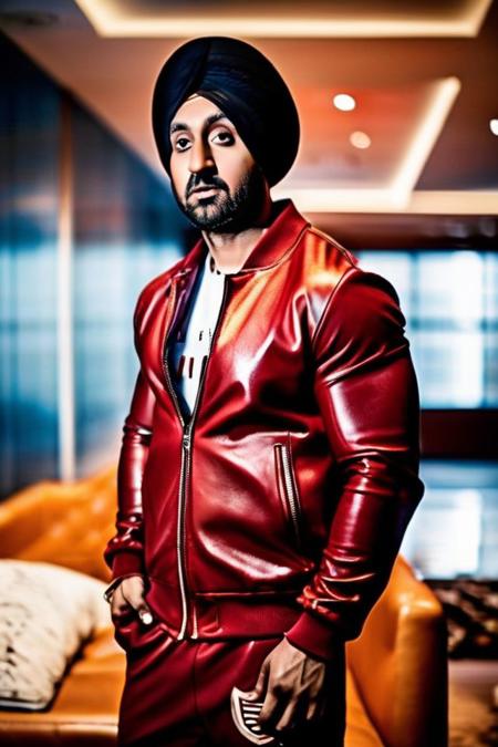 Ranbir Kapoor a man <lora:Diljit:0.9>, realistic photo in a worn ((skin-revealing skimpy erotic red tracksuit, massive hairy pecs)), big pecs, big arms, bulge, VPL, ((light bokeh)), intricate, (steel metal [rust]), elegant, erotic, exuding sexual energy, homoerotic, sharp focus, photo by greg rutkowski, soft lighting, vibrant colors, (masterpiece), ((streets)), (detailed face), looking at viewer, light smile, night, walking towards viewer, cinematic lighting, beautiful lighting, cinematic lighting, (hazy filter, film grain:1.2)