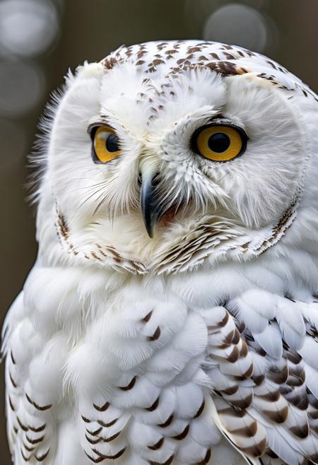 portrait, masterpiece, 4k, ray tracing, intricate details, highly detailed, hyper realistic, 8k RAW editorial photo.
an adorable snow owl, head with a tilt and a slight blink. The owl's feathers should be soft and fluffy, the background should be a snow forest, dramatic light, shallow depth of field, high budget,
