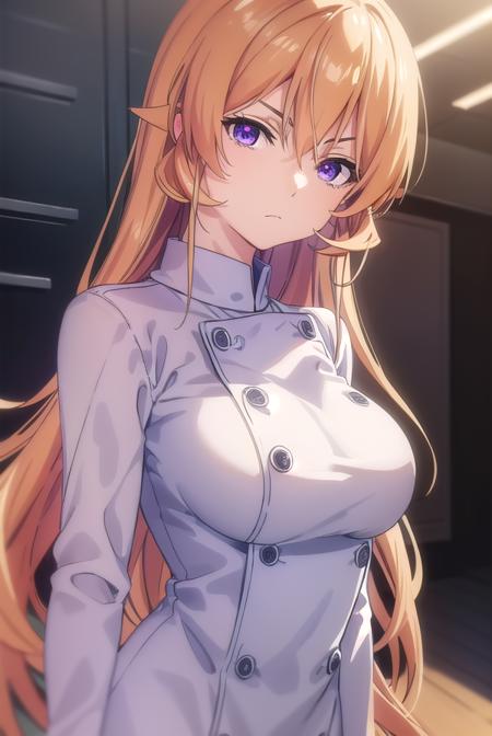 erinanakiri, <lora:erina nakiri s1-lora-nochekaiser:1>,
erina nakiri, long hair, orange hair, (purple eyes:1.1), hair between eyes, frown, angry,
BREAK pants, white pants, chef, long sleeves, sleeves rolled up,
BREAK indoors, kitchen,
BREAK looking at viewer, (cowboy shot:1.5),
BREAK <lyco:GoodHands-beta2:1>, (masterpiece:1.2), best quality, high resolution, unity 8k wallpaper, (illustration:0.8), (beautiful detailed eyes:1.6), extremely detailed face, perfect lighting, extremely detailed CG, (perfect hands, perfect anatomy),