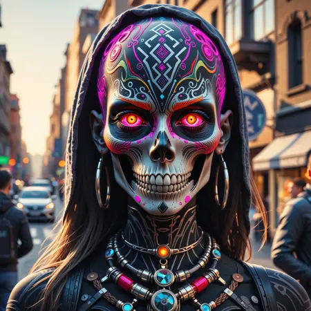 DP Psychedelic skullfaces FLUX