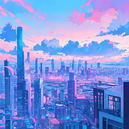 Blue-pink Pastel LoRA