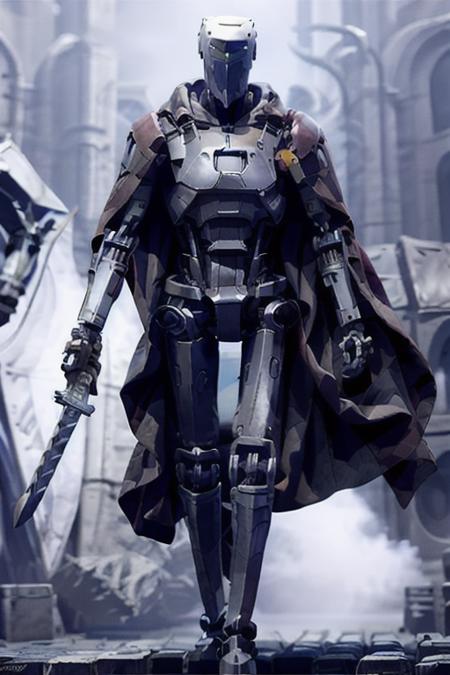 droid robot knight with a cape and sword, science fiction, epic scene
<lora:Droid V2:1>