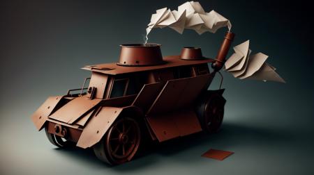 woorigami an abandoned steam powered galley, machinery covered in a thick layer of rust, folded, paper-made, origami <lora:WorldofOrigami:1><lora:add_detail:0.5> <lora:LowRa:0.25>, (Masterpiece:1.3) (best quality:1.2) (high quality:1.1), dynamic composition,fantastical,sharp focus,8k hdr,stunning,35mm,film still from,sharpen,analog style,style of