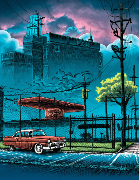 concept art  . digital artwork, illustrative, painterly, matte painting, highly detailed,
t1md0yl3, outdoors scenery, sky, cloud, tree, no humans, cloudy sky, building, motor vehicle, fence, car, road, vehicle focus, brick wall, lamppost, power lines, street, chain-link fence, utility pole
<lora:tim_doyle-SDXL-v1:1>