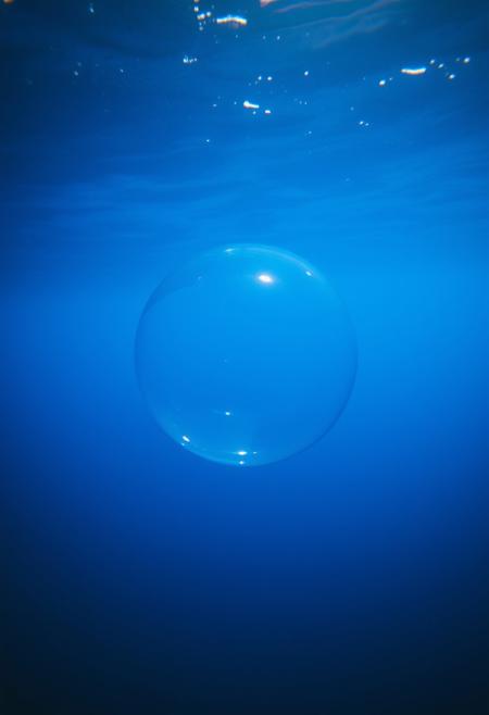 no humans, scenery, bubble, blue theme, underwater