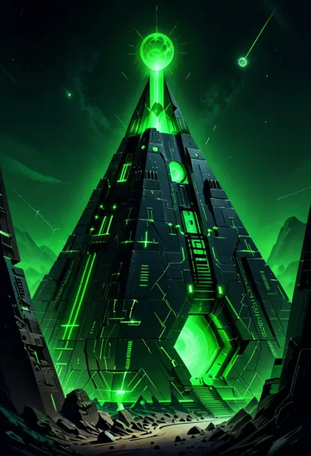 Necron World - Buildings & World Morph (Warhammer 40K) [ZIT & SDXL]