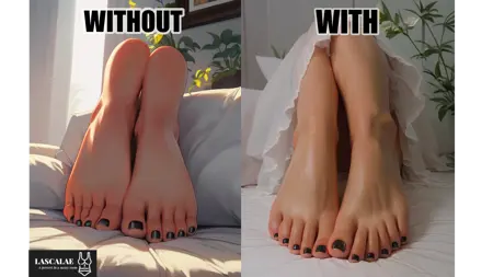 FEET with black nail polish, black toenails polish PONY