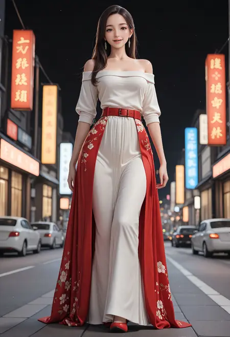 D043 2-Layer Off-shoulder Gown with Overskirt