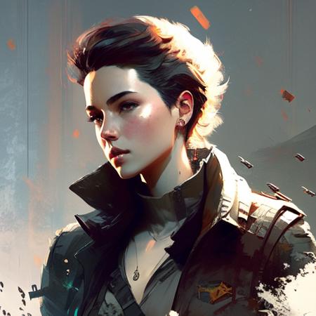 (samdoesart:1.1) (dreamlikeart:1) longshot of a beautiful young lady, short hair, (medieval:1.2), masterpiece, intense shadows, ambient light, illustration, thick outlines, highres, drawn by Bastien Lecouffe-Deharme, (Yoji Shinkawa:1.1), (kuvshinov:1)