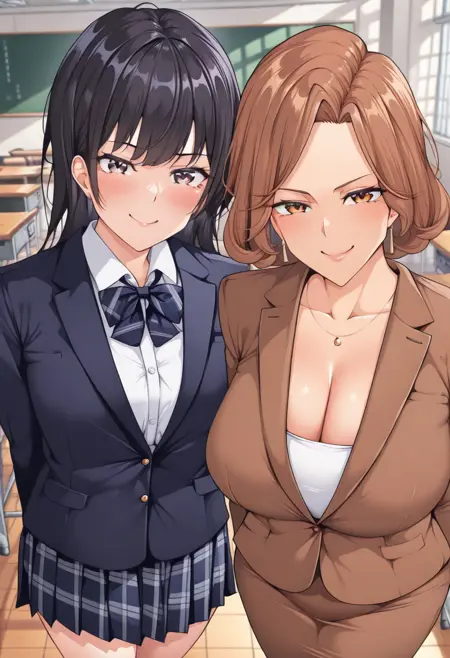 MILF Oyakodon (親子丼) Miyoshi Ai & Miyoshi Ayano (Nasipasuta / なしぱすた / Shiramine Gakuen no Mesubuta Rijichou Kouhen / 白峰学園のメスブタ理事長 / ) (IL)