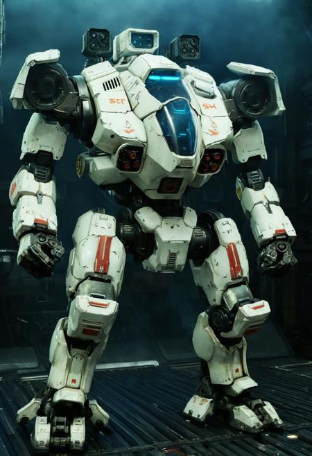 Pacific Rim Striker Eureka, Giant Mecha, Streamlined design, Striker Eureka, 76m tall mecha, white and gray armor with red accents, streamlined combat mecha, six-missile launcher on chest, retractable tungsten spring blades on arms, hydraulic joints with exposed gears, blue glowing cockpit and sensors, plasma thrusters on back, dynamic combat pose, cyberpunk lighting, cinematic details, 8k resolution, sci-fi military design, mechanical weathering effects,
very realistic photography, (peeing sound effects:1.3),
Oil leak,