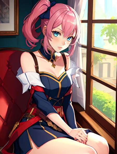 <lora:WesternAnimeLike-000016:1> 
WesternAnimeLike, 
Sakura \(Fire Emblem Series\), indoors, ((cowboy shot)), __BoStyles/random-quality-prompts__, Sitting with legs extended and leaning forward to touch the toes,