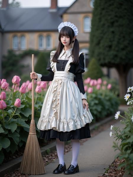 [Flux.1 D][Realistic] Maid costume | 女仆装 Style 1