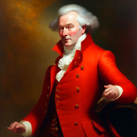 (ducreux style:1) a painting of a man in a red jacket <lora:djzDucreuxV21_LoraBooth:1>