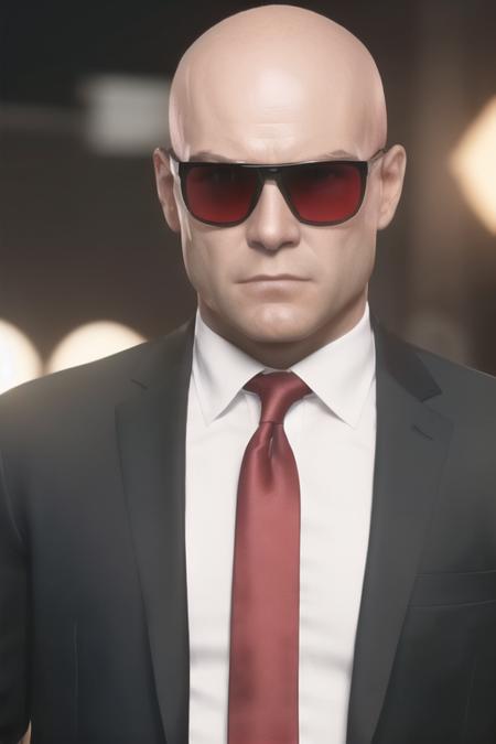 (With_no_beard:1.3),
red background behind him,
Standing at attention,
Black_suit,Black_jacket,shirt,sunglasses, 
<lora:Agent47_hitman-KK77-V1:0.8>,Red_tie,bald Head, blue_eyes,
1 old_Man, 50yo,male,looking at viewer,(angry:1.0),
NSFW,official art,extremely detailed CG unity 8k wallpaper, perfect lighting,Colorful, Bright_Front_face_Lighting,
(masterpiece:1.0),(best_quality:1.0), ultra high res,4K,ultra-detailed,
photography, 8K, HDR, highres, absurdres:1.2, Kodak portra 400, film grain, blurry background, bokeh:1.2, lens flare, (vibrant_color:1.2)