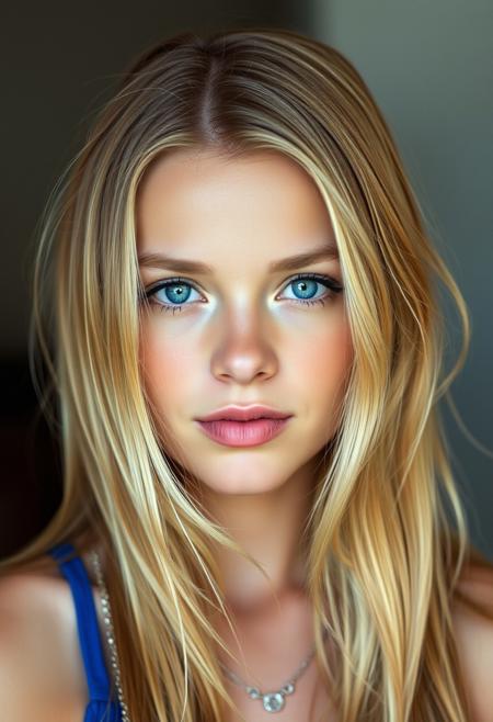 The most beautiful blonde girl of the World. Portrait.