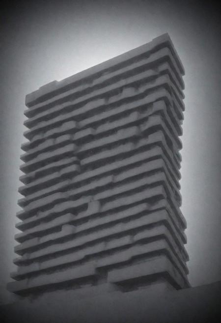 (comic style, emphasize edges, deepen outlines, enhance contrast:1.4)
(brutalist architecture:1.7),
(architectural drawing, complex siteplan:1.5), (geometric composition:1.5)
(circuit board:1.2),
(abstraction, block combination, simplification, simple lines, simple architecture, simple frame, simple curve, simplified structure, abstraction, geometr:1.6)
(rotate along a core:1.2), (Repeat along an axis:1.2), (Arranged composition:1.2),
(masterpieces, bold brushstrokes, bold composition, changeable clouds, rich shadows, Emphasize depth of field, Split-Complementary Colors, harmonious color, direct sunlight, strong contrast),
(montage, deconstructivism:1.4), (abstract art:1.1), bleeding full page,
<lora:Moxin_10:0.1>, <lora:Moxin_Shukezouma11:0.1>, <lora:lightlineArtLora_v10:0.5>, <lora:animeLineartStyle_v20Offset:0.5>,
(signature pen sketch:1.5), (bleeding full page:1.2),
(Manga style, emphasize edges, deepen outlines, enhance contrast:1.2)
(ink painting, watercolor painting:1.2), (simplified structure, abstraction, geometry:1.0),
(smudge, rendering:1.2), (dry brush, BRUSH:1.2), 
(buildings:1.4), (foggy, cloud:1.3),
(Brutalist, abstract art:1.2),
(Masterpiece, depth of field, strong contrast, black and white, monochromic:1.4), 
(Rough brushwork, Bold composition:1.0), 
(brick texture, concrete texture:1.0),
BadDream, UnrealisticDream, CyberRealistic_Negative, extrusionbuilding, Stacked, void, scifiurban