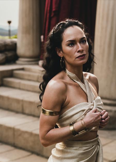 4k, high-res, masterpiece, best quality, finely detailed skin, sharp focus, (cinematic lighting),  soft lighting, dynamic angle,
<lora:gorgo300_smf_lora_01-000002:0.8>, 1girl, gorgo300-smf, solo, armlet, long hair, realistic, letterboxed, black hair, jewelry, bare shoulders, stairs, curtains, pillar, bracelet
