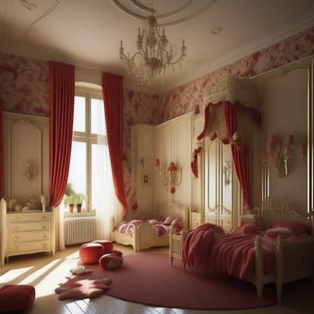 <lyco:Italian_style_interior_design_Sa_May:1.0> Italian style interior design of  kids room