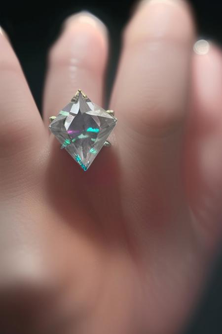 gorgeous neon diamond, close up,