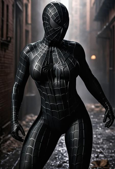 score_9, score_8_up, score_7_up, best quality, realistic, masterpiece, beautiful detail, hyperrealistic, night, ((1girl, woman body, big breasts)), amazing detailed full body portrait of a sexy girl, wearing a realistic and highly detailed black raimi spider-man suit, ((huge muscular girl)), ((wears black spiderman mask)), professional model wears ultra - detailed black raimi spider - man suit, ultra - detailed and grained black raimi spiderman suit, suit covered entire body and hand, black spiderman gloves, (dancing), (full body), (dirty skin), octane render, highly detailed, volumetric, dramatic lighting, (highest quality:1.1), (HDR:1.3), (top quality, best quality), realistic, high definition,