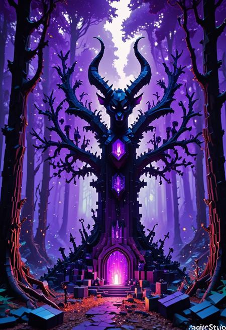 score_9, score_8_up, score_7_up,LEGO,
(cute blocky Maleficent's forest:1.3), whimsical twisted block trees with glowing pixelated thorns, charming spooky atmosphere, tiny pixelated creatures peeking from shadows, ethereal purple magic sparks.
very aesthetic, intricate details, flawless, breathtaking, hyperdetailed, vibrant, incredible lighting, stunning composition, ultra-detail, extremely aesthetic, high-quality, definition so sharp, vivid colors, dynamic lighting, volumetric lighting, god rays, atmospheric perspective, beautifully lit, ethereal glow, mystical light, dreamlike atmosphere, surreal elements, otherworldly landscapes, subtle magic, transcendental serenity, translucent effects, shimmering particles, soft diffused lighting.
masterpiece, best quality, absurdres, Ultra-HD, 8K, highly stylized, pixel art, voxel art, blocky style, minecraft aesthetic, everything made of cubic blocks, sharp pixelated edges, low-resolution textures, vibrant saturated colors, simple geometric forms, grid-like composition, blocky shadows, direct lighting, clear color separation, no soft gradients, modular construction, structured forms, childhood fantasy, nostalgic.
aidmaimageupgrader, Newfantasycore