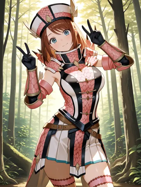 Monster Hunter (Frontier) - Pink Rathian Armor & Fiora (レジェンドラスタ装備 & フローラ) illusXL