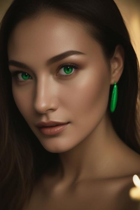 Beauty Photography: Focuses on well-lit, flawless skin and often used in beauty and cosmetics advertisements.<"shooting under very dark condition":1.8> with high iso, film, high key, 
out fit for Saint Patrick's Day and the rich Celtic culture celebration