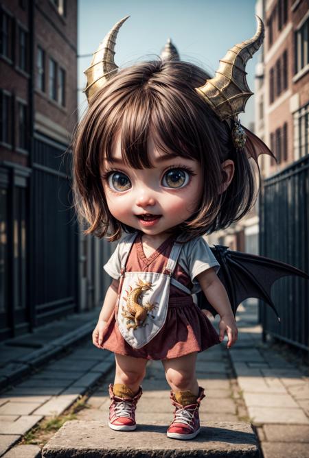 a great photo of 3D cartoon cute baby character, tiny chibi (dragon:1.3)_ <lora:add_detail:1>,  realistic, dynamic, action <lora:Background_Detail_v3:0.15>