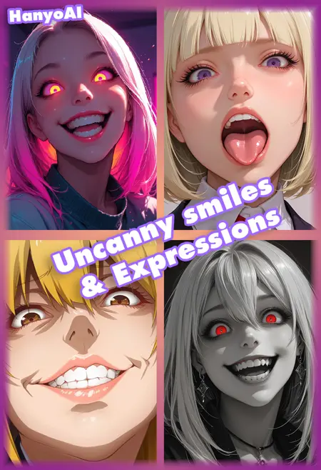 Uncanny smiles , Crazy & smug Expressions Gradient - Experimental