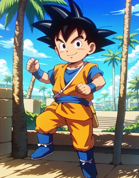 daima goku,black hair,black eyes,spiked hair,wristband,dougi,