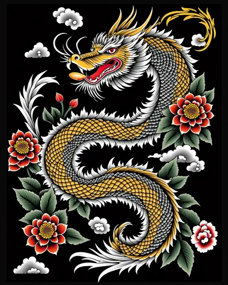 DP Tattoo Sketch Traditional Japanese Flux