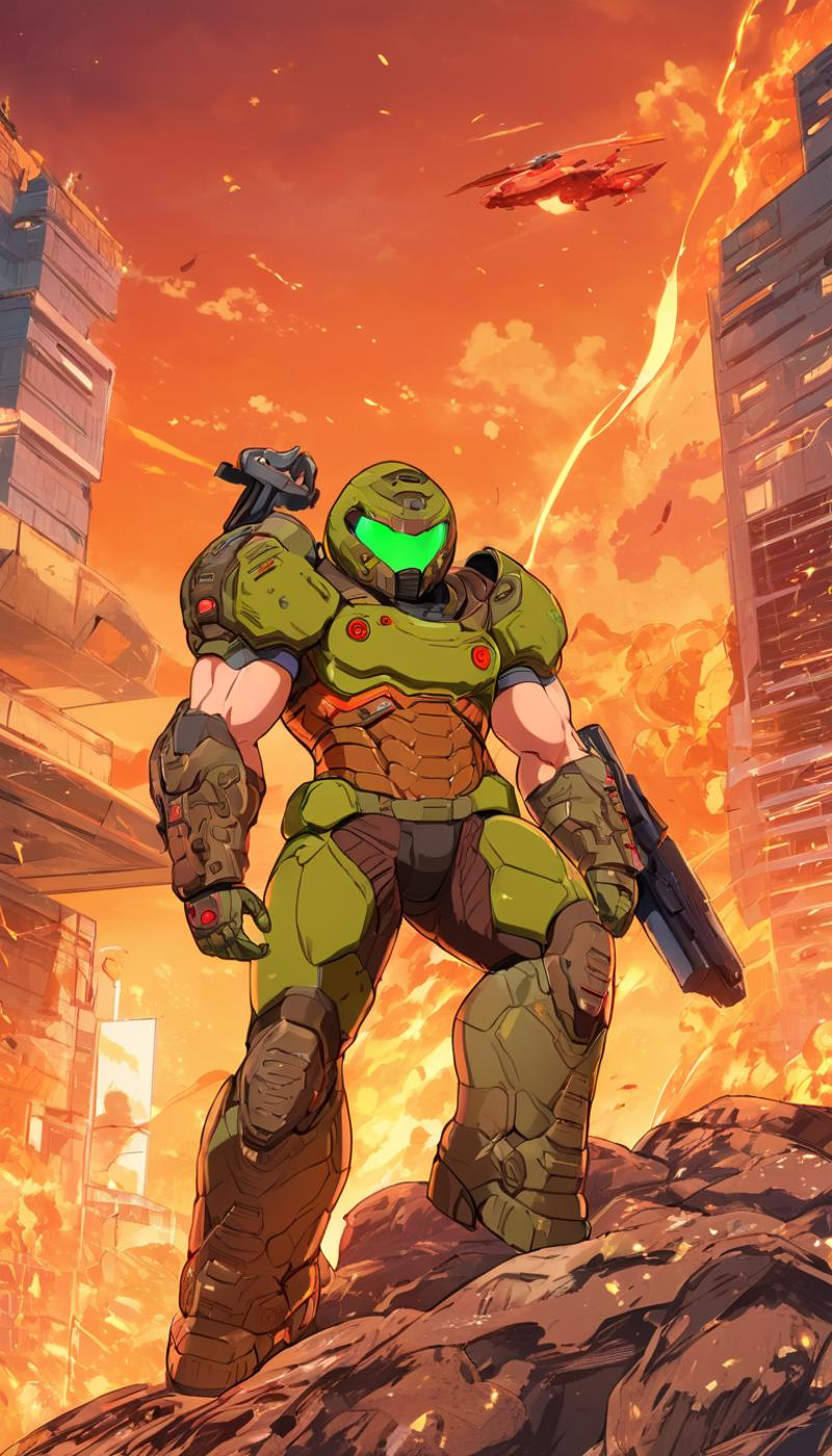 Doomguy (Doom Marine/Slayer) [Doom] LoRA XL image by Hevok