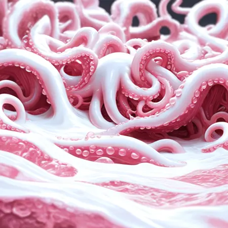 White Pink Tentacle Slime - Anime