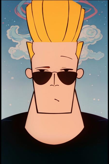 johnny bravo, 1boy, sunglasses, black shirt <lora:johnny_bravo_v1-000012:1>