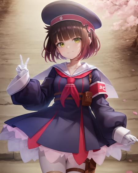 (extremely detailed CG unity 8k wallpaper),(masterpiece), (best quality), (ultra-detailed), (best illustration),(best shadow), cowboy shot, (sharp eyeliner, eyeshadow, detailed eyes:1.1), cherry blossoms, 
,BREAK
 type4, cute face, smile, aged down, child
<lora:Type4:1>