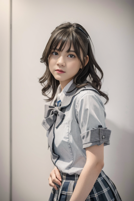 masterpiece, best quality, ultra-detailed, illustration, colorful, depth of field, 
calssroom, school uniform, white collared shirt, grey skirt, pleated skirt, 
,1girl, medium breasts, wavy hair,  detailed skin texture, detailed cloth texture, beautiful detailed face,
<lora:epi_noiseoffset2:0.85> <lora:Christy:0.85>