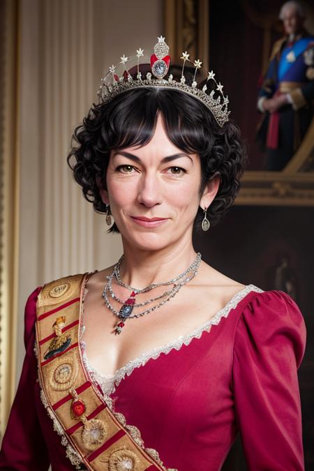 realistic photo of gh15l41n3-sd15-2600 dressed as queen elizabeth, detailed face, skin texture, masterpiece, hasselblad h6d-400c