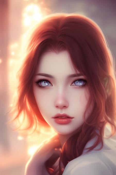 digital illustration style, book cover,  incredibly detailed, 1girl, bangs, kimono, summer time, heterochromia, looking_at_viewer,  short_hair, solo, foggy future cinematic lighting, wlop, art by artgerm, anidzk2