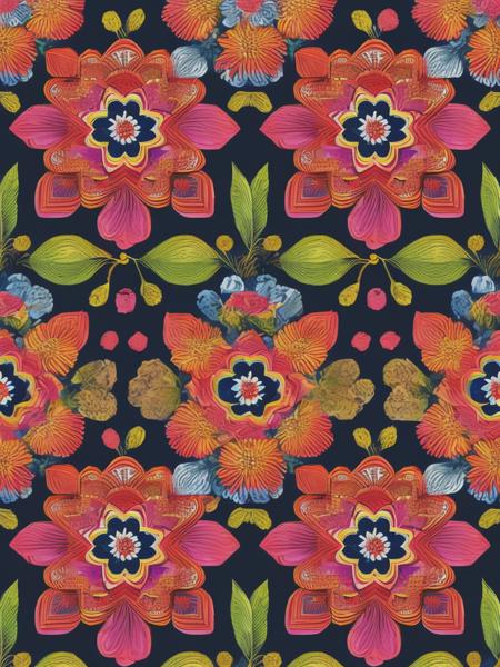 <lyco:MariaSibyllaMerian:1.0> Pattern with flowers, baroque decorations intertwined with flowers, watercolor, optical geometries, snakes