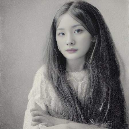 young girl, portrait, long hair