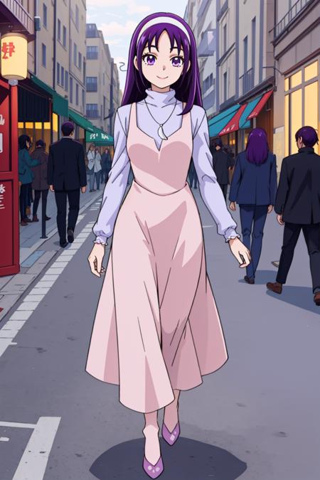 mai_otona pink cardigan, white shirt, blue skirt, bracelet, earrings, high ponytail, purple scrunchie, brown pumps, white pantyhose pink dress, purple shirt, turtleneck, necklace, long hair, white hairband, white pumps green shirt, earrings, necklace, white scrunchie, high ponytail, belt, jeans, brown sneakers, purple socks , green shirt, earrings, necklace, long hair, white hairband, belt, jeans, brown sneakers, purple socks id card handbag