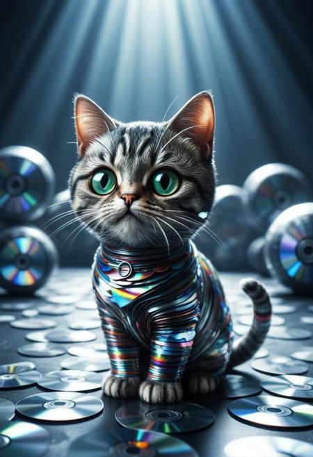 score_9, score_8_up, score_7_up, score_6_up, score_5_up, anime_source, rating_explicit, best quality, 
BREAK
professional, 4k, highly detailed, absolutely eye-catching, cat made of cd's,  cute, chibi, 8K wallpaper, depth of field, best artist, best shadows, best lighting, best textures, best contrast, epic background, sfw