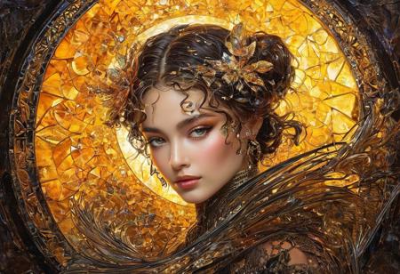 abstract masterpiece floral decor, Whisical and elegant instrument, Art nouveau, Mysterious atmosphere, Surreal decor, surreal landscape, beautiful and seductive woman, with her Music instrumentt, bright intelligence, dark background with golden light rays, digital fantasy art, hd intricate details, excellent quality, fashion attitude, extremely intense look, Karol Bak Art, Art by Kyrielle, Ciro Marcetti, Gustav Klimt influence, Dona Gelsinger style, Watercolor, trending on artstation, sharp focus, studio photo, intricate details, highly detailed, by greg rutkowski, Animalistic  Body Painting  ethereal complex background, in the style of Dona Gelsinger,Charly Bowater, Kyrielle Fantasy, Art nouveauCiro Marcetti, Josephine Wall, Mysterious outerspace Atmosphere, Alcohol Ink Splatter Art, Acrylic painting, Graphics Minimalism, Fantasy Art mixed with Realism, breathtaking masterpiece, intricate details, cinematic, Perfect Proportions and composition , dynamic posture, volumetric light, aura, sun rays,  Studio Photo Sharp Focus, Mysterious Filigree Elements, clarity, Broken Glass effect, no background, stunning, something that even doesn't exist, mythical being, energy, molecular, textures, iridescent and luminescent scales, breathtaking beauty, pure perfection, divine presence, unforgettable, impressive, breathtaking beauty, Volumetric light, auras, rays, vivid colors reflects