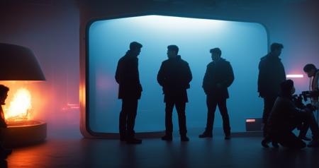 syberart Create a tense and dramatic screenshot of a group of people being interrogated by an alien species, set in the year 2980. Use advanced lighting techniques to capture the mood and atmosphere of the scene, and incorporate elements of the interrogation room, such as harsh lighting and sterile surroundings, to add tension and fear. Utilize a 35mm camera and anamorphic lens to give the image a classic and cinematic feel, and use post-processing software like Lightroom to sharpen and enhance the details of the image. Use a professional camera brand like ARRI, Canon, Fuji, or Kodak to ensure impeccable image quality and realism.